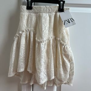 Zara girls lace ivory skirt size 7